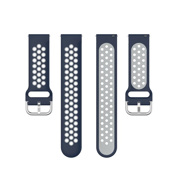 For Honor Watch GS 3i 22mm Sports Two-tone Silicone Watch Band(Midnight Blue Grey)