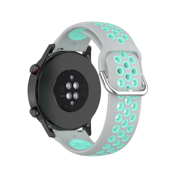 For Honor Watch GS 3i 22mm Sports Two-tone Silicone Watch Band(Grey Teal)