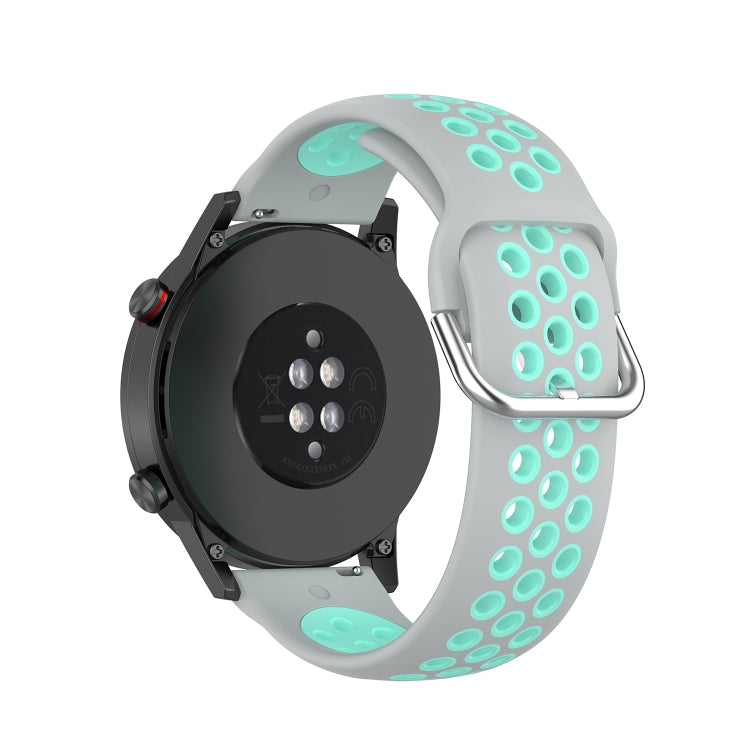 For Honor Watch GS 3i 22mm Sports Two-tone Silicone Watch Band(Grey Teal)