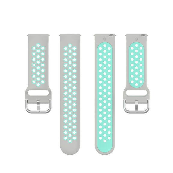For Honor Watch GS 3i 22mm Sports Two-tone Silicone Watch Band(Grey Teal)