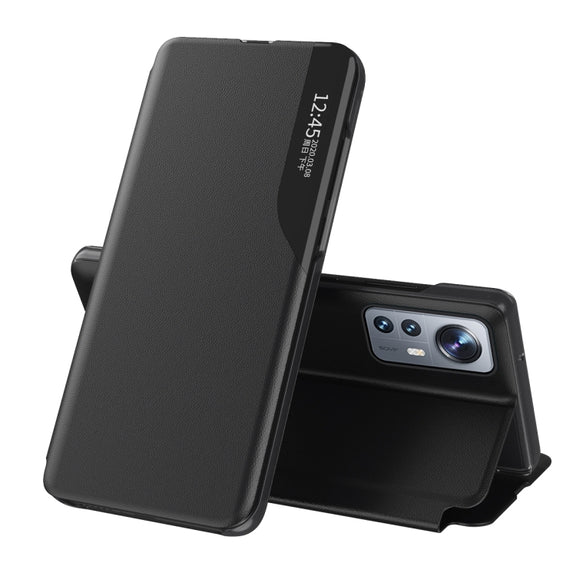 For Xiaomi Redmi Note 12 Pro+ 5G Global Attraction Flip Holder Leather Phone Case(Black)