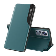 For Xiaomi Redmi Note 12 Pro+ 5G Global Side Display Flip Leather Phone Case with Holder(Green)