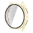For Samsung Galaxy Watch5 44mm Single Row Diamond PC + Tempered Glass Watch Case(Gold) - Smart Wear by PMC TechLife | Online Shopping South Africa | PMC TechLife