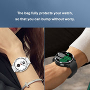 For Samsung Galaxy Watch5 44mm Single Row Diamond PC + Tempered Glass Watch Case(Light Green)