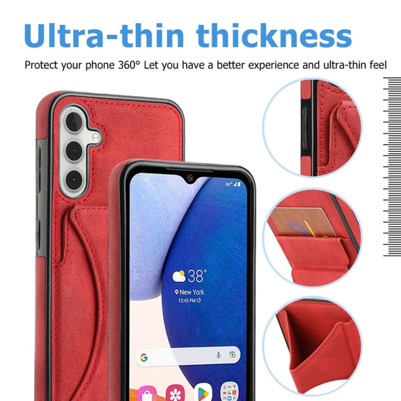 For Samsung Galaxy A14 4G / 5G Ultra-thin Shockproof Phone Protective Case with Holder(Red)