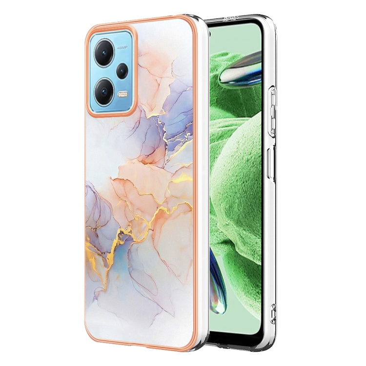 Electroplating IMD TPU Phone Case For Xiaomi Redmi Note 12 5G Global/Note 12 5G China/Poco X5 5G(White Marble)