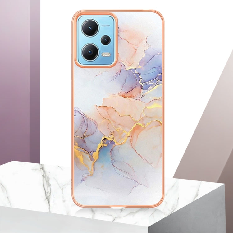 Electroplating IMD TPU Phone Case For Xiaomi Redmi Note 12 5G Global/Note 12 5G China/Poco X5 5G(White Marble)