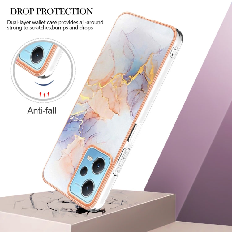 Electroplating IMD TPU Phone Case For Xiaomi Redmi Note 12 5G Global/Note 12 5G China/Poco X5 5G(White Marble)