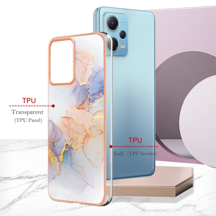 Electroplating IMD TPU Phone Case For Xiaomi Redmi Note 12 5G Global/Note 12 5G China/Poco X5 5G(White Marble)