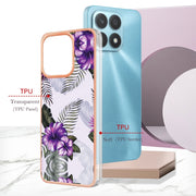 For Honor X8a Electroplating IMD TPU Phone Case(Purple Flower)