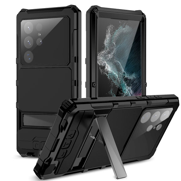 For Samsung Galaxy S22 Ultra 5G R-JUST RJ-56 3rd Gen Life Water-resistant Dustproof Shockproof Phone Case(Black)
