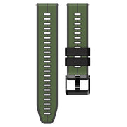 20mm Universal Vertical Line Two-Color Silicone Watch Band(Army Green+Black)