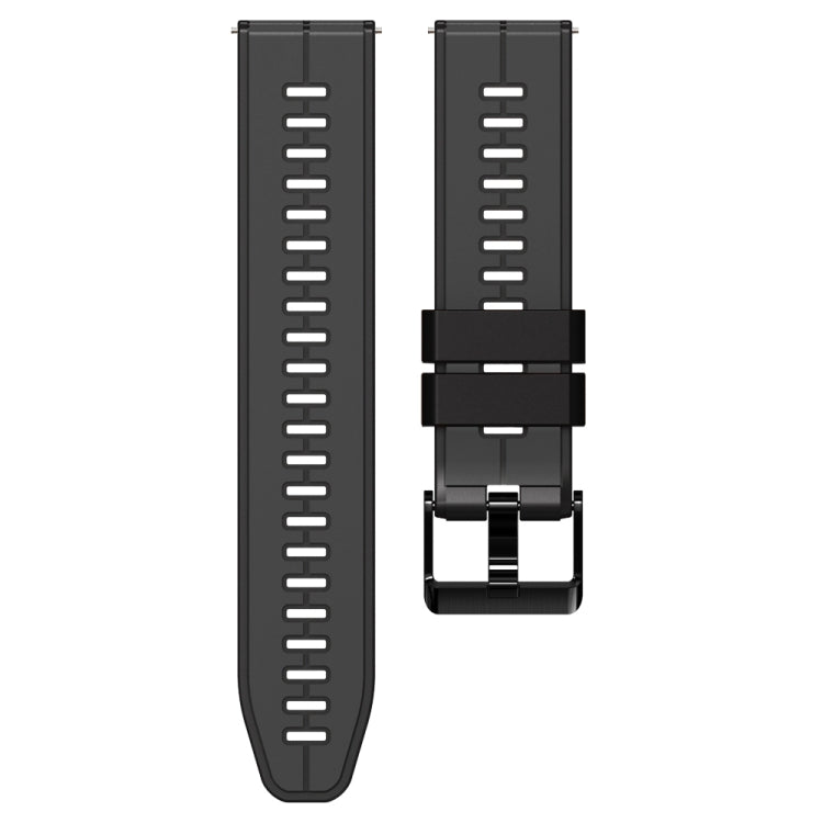 20mm Universal Vertical Line Two-Color Silicone Watch Band(Carbon Gray+Black)