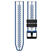 22mm Universal Vertical Line Two-Color Silicone Watch Band(White+Dark Blue)