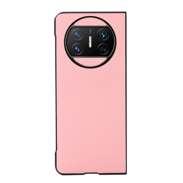For Huawei Mate X3 Two-color Litchi Texture PU Phone Case(Pink)