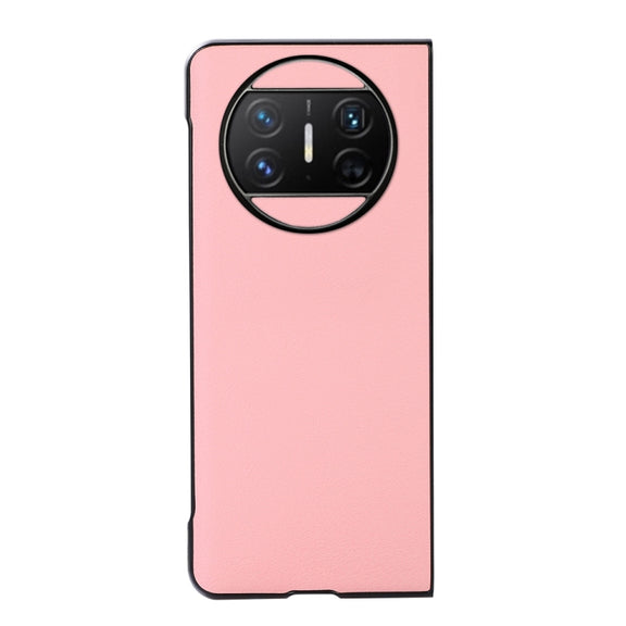 For Huawei Mate X3 Two-color Litchi Texture PU Phone Case(Pink)
