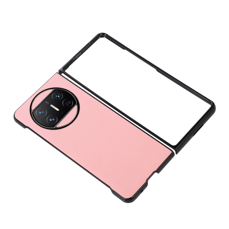 For Huawei Mate X3 Two-color Litchi Texture PU Phone Case(Pink)