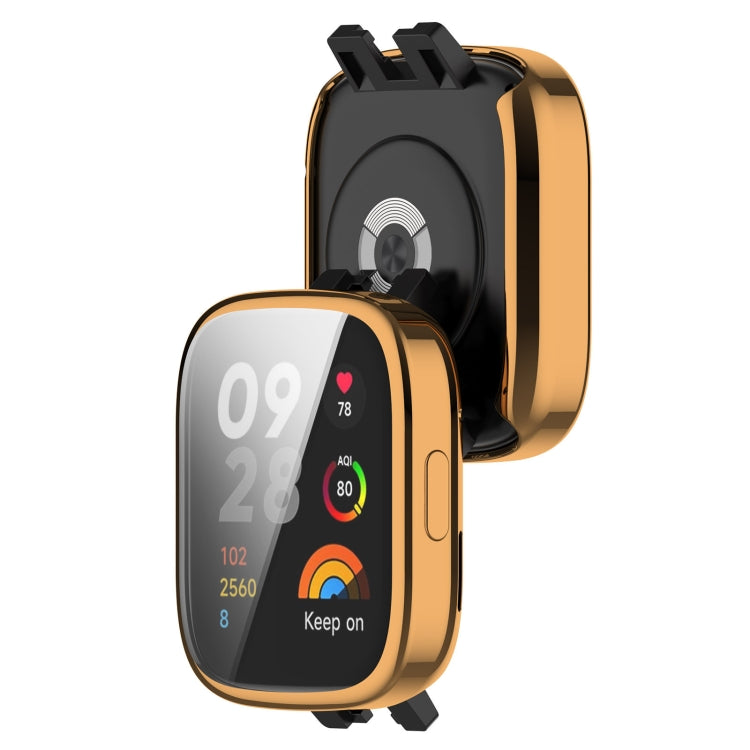 For Redmi Watch 3 Full Coverage TPU Electroplating Watch Protective Case(Rose Gold)