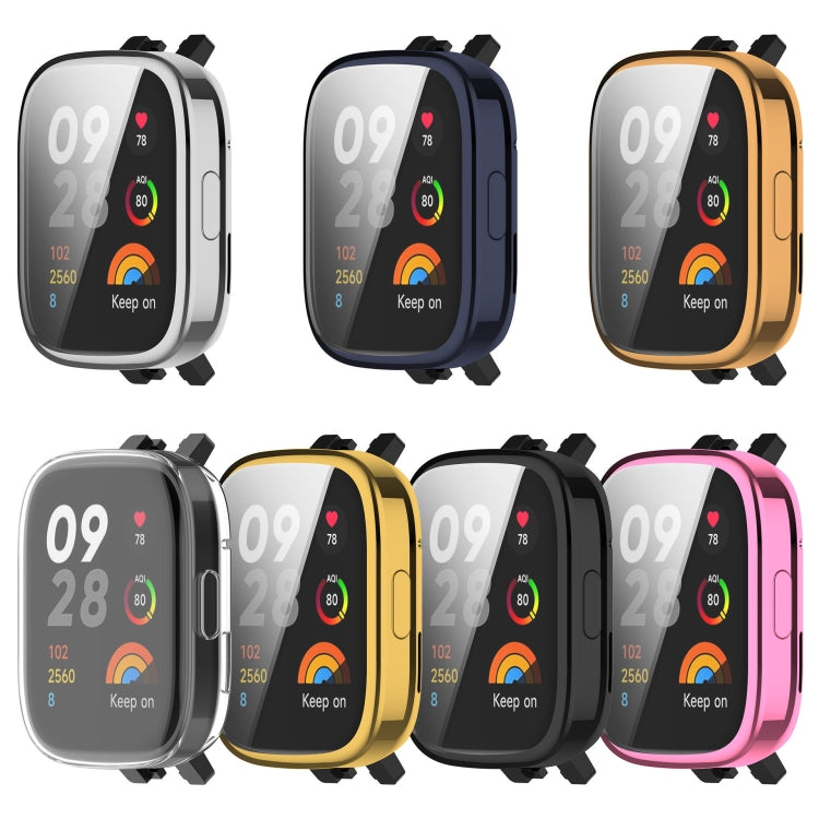 For Redmi Watch 3 Full Coverage TPU Electroplating Watch Protective Case(Gold)
