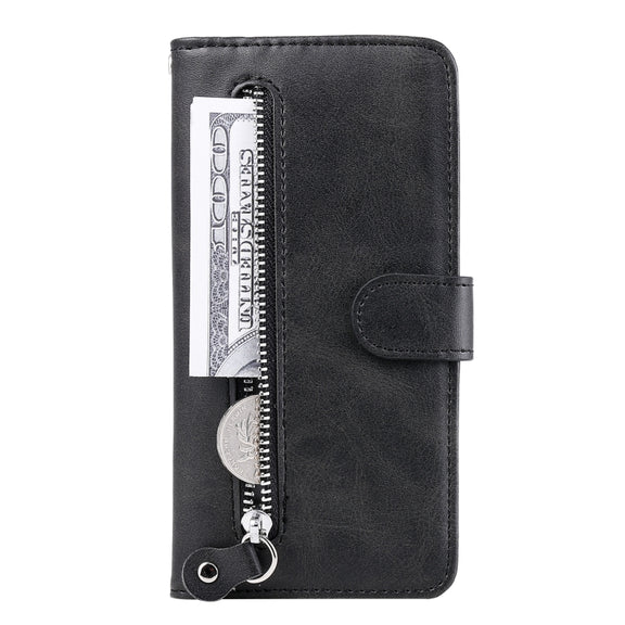 For Samsung Galaxy M14 5G Calf Texture Zipper Leather Phone Case(Black)