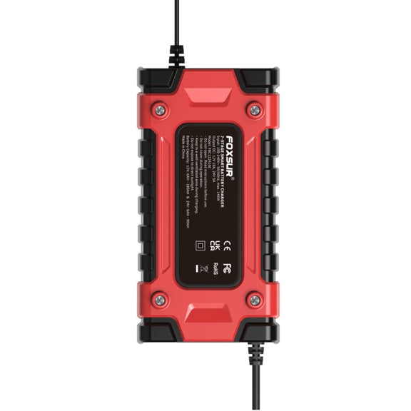 FOXSUR 12V / 24V / 10A Car / Motorcycle Battery Smart Repair Lead-acid Battery Charger, Plug Type:US Plug
