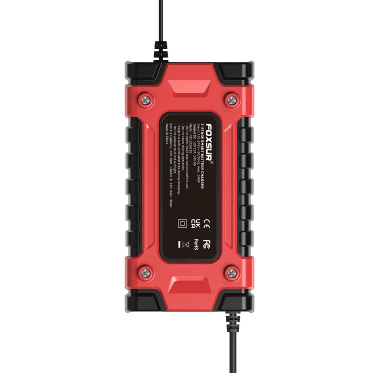 FOXSUR 12V / 24V / 10A Car / Motorcycle Battery Smart Repair Lead-acid Battery Charger, Plug Type:EU Plug
