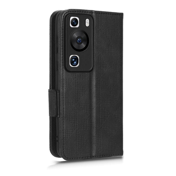 For Huawei P60 / P60 Pro Symmetrical Triangle Leather Phone Case(Black)