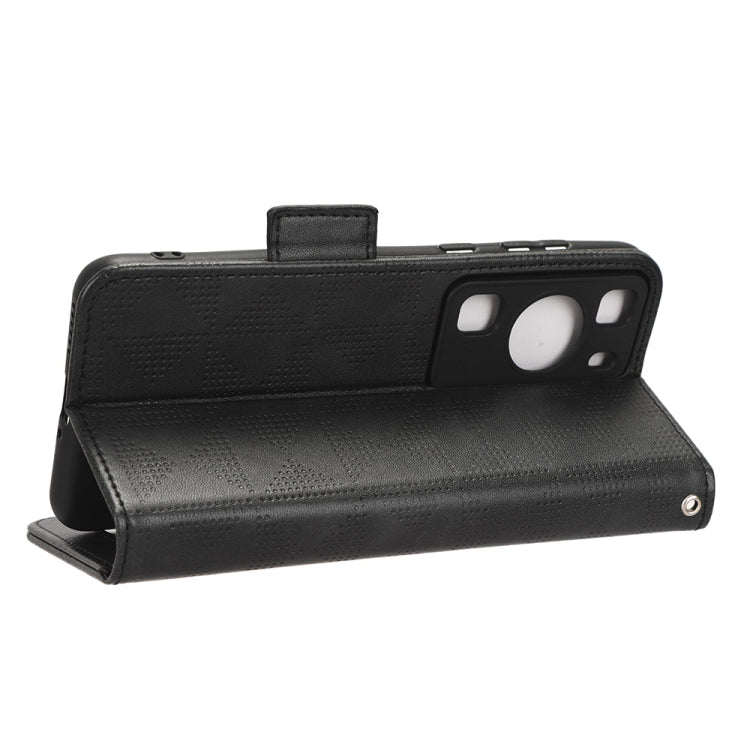 For Huawei P60 / P60 Pro Symmetrical Triangle Leather Phone Case(Black)