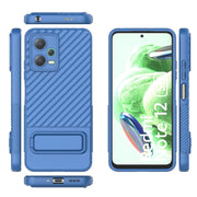 For Xiaomi Redmi Note 12 5G Global Wavy Texture TPU Phone Case with Lens Film(Blue)