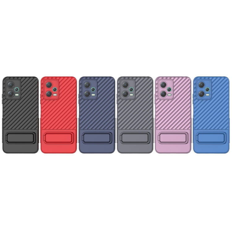 For Xiaomi Redmi Note 12 5G Global Wavy Texture TPU Phone Case with Lens Film(Blue)