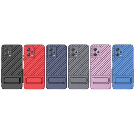 For Xiaomi Redmi Note 12 5G Global Wavy Texture TPU Phone Case with Lens Film(Blue)