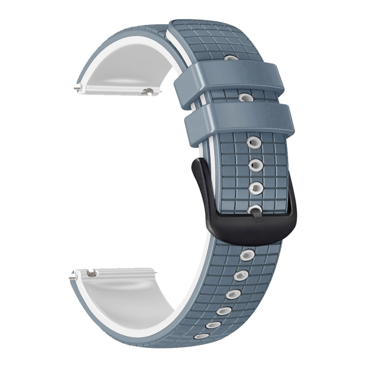 20mm Universal Mesh Two-Tone Silicone Watch Band(Blue White)