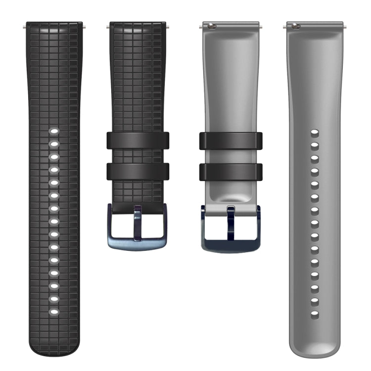 20mm Universal Mesh Two-Tone Silicone Watch Band(Black Gray)