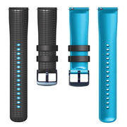20mm Universal Mesh Two-Tone Silicone Watch Band(Black Sky Blue)