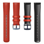 20mm Universal Mesh Two-Tone Silicone Watch Band(Red Black)