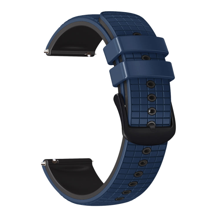 20mm Universal Mesh Two-Tone Silicone Watch Band(Dark Blue Black)