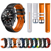 22mm Universal Mesh Two-Tone Silicone Watch Band(Orange Black)