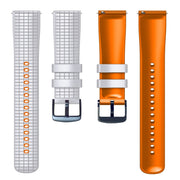 22mm Universal Mesh Two-Tone Silicone Watch Band(White Orange)