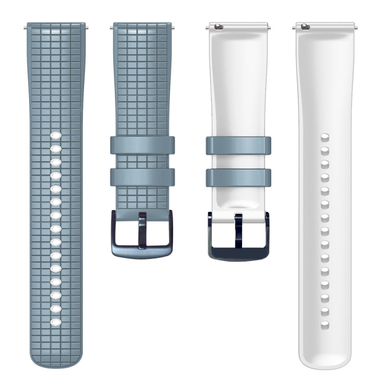 22mm Universal Mesh Two-Tone Silicone Watch Band(Blue White)