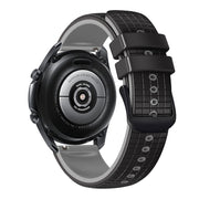 22mm Universal Mesh Two-Tone Silicone Watch Band(Black Gray)