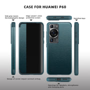 For Huawei P60 Pro Leather + TPU Frame Shockproof Phone Case(Green)