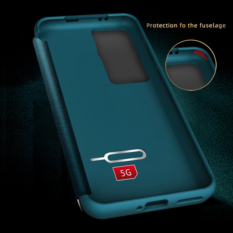 For Huawei P60 Pro Leather + TPU Frame Shockproof Phone Case(Green)
