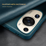 For Huawei P60 Art Leather + TPU Frame Shockproof Phone Case(Black)