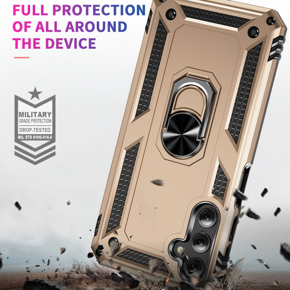 For Samsung Galaxy A24 4G Shockproof TPU + PC Phone Case(Gold)