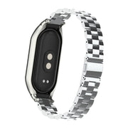 For Xiaomi Mi Band 8 Integrated Metal Case + Three-bead Watch Band(Silver)
