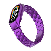 For Xiaomi Mi Band 8 Integrated Metal Case + Three-bead Watch Band(Purple)
