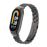 For Xiaomi Mi Band 8 Integrated Metal Case + Three-bead Watch Band(Elegant Black)
