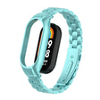 For Xiaomi Mi Band 8 Integrated Metal Case + Three-bead Watch Band(Cloud Blue) - Smart Wear by PMC TechLife | Online Shopping South Africa | PMC TechLife
