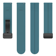 20mm Universal Flat Head Groove Folding Black Buckle Silicone Watch Band(Navy Green)