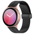 20mm Universal Flat Head Groove Folding Black Buckle Silicone Watch Band(Black) - Smart Wear by PMC TechLife | Online Shopping South Africa | PMC TechLife